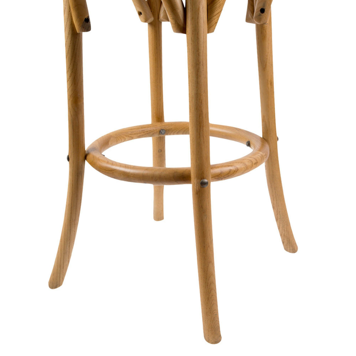 Ember 2pc Round Bar Stools Dining Stool Chair Solid Birch Timber Rattan Seat Oak