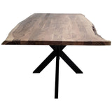 Lantana Dining Table 180cm Live Edge Solid Acacia Timber Wood Metal Leg -Natural