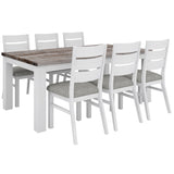 Plumeria Dining Table 190cm Solid Acacia Wood Home Dinner Furniture -White Brush