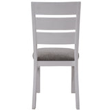 Plumeria Dining Chair Set of 2 Solid Acacia Wood Dining Furniture - White Brush