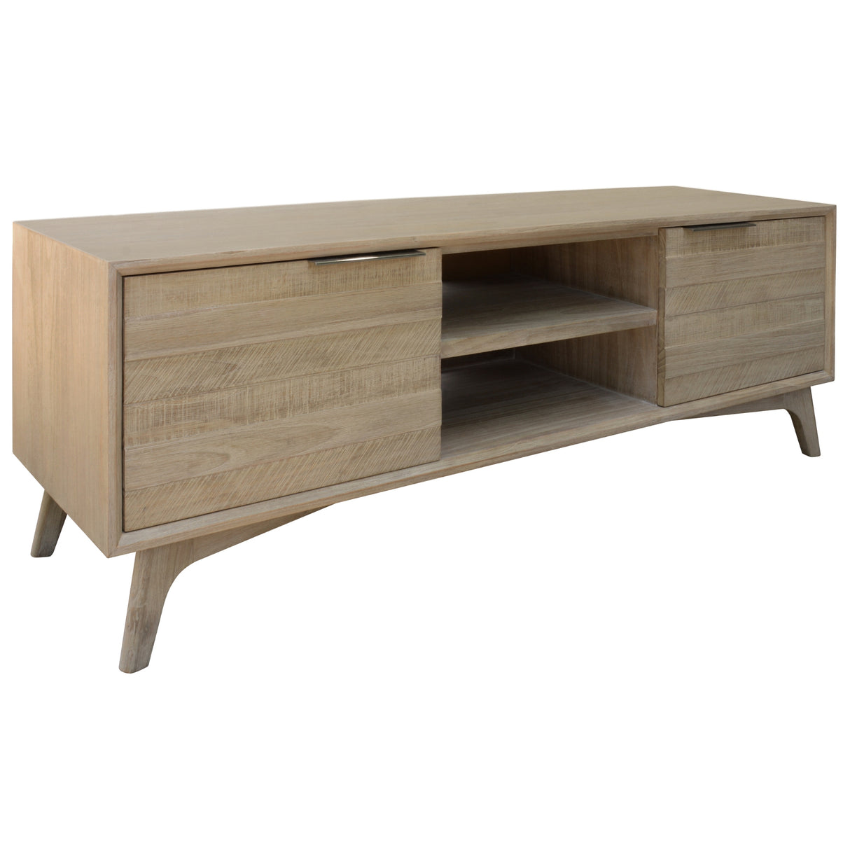 Tyler 166cm ETU Entertainment TV Unit 2 Door Solid Acacia Timber Brushed Smoke