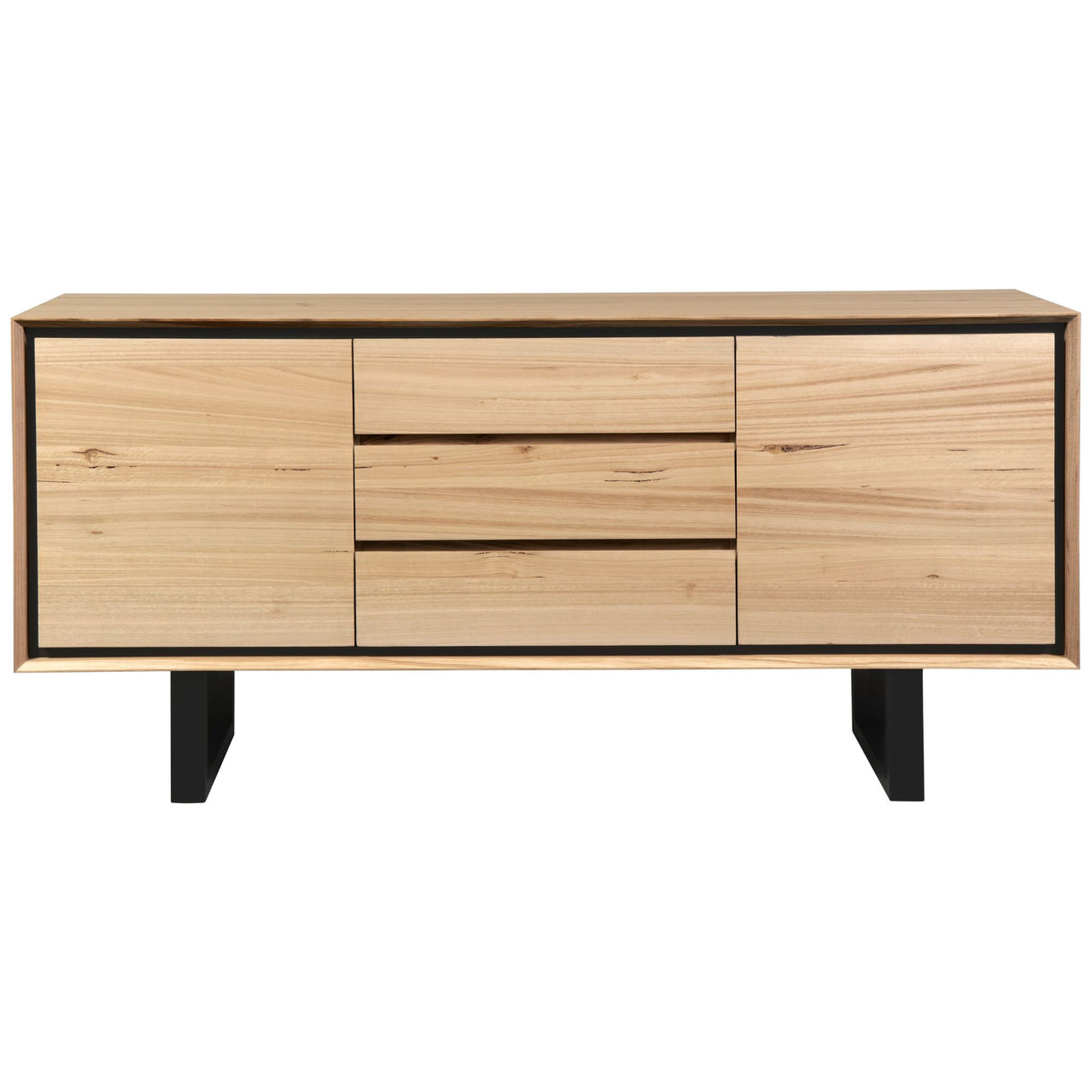 Ember Buffet Table 180cm 2 Door 3 Drawer Solid Messmate Timber Wood - Natural