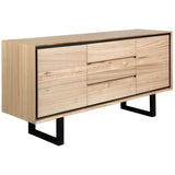 Ember Buffet Table 180cm 2 Door 3 Drawer Solid Messmate Timber Wood - Natural