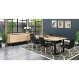 Aconite Dining Table 180cm Solid Messmate Timber Wood Black Metal Leg - Natural