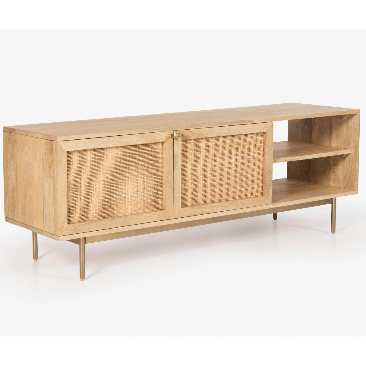 Martina ETU Entertainment TV Unit 147cm Solid Mango Wood Rattan Furniture