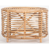 Lilac 61cm Rattan Round Side Table - Natural