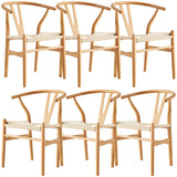 Ember Set of 6 Wishbone Dining Chair Beech Timber Replica Hans Wenger Natural