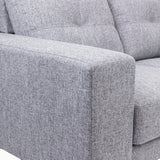 Juliet 2 Seater Sofa Soft Fabric Uplholstered Lounge Couch with RHF Chaise Grey