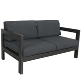 Outie 3pc Set 1+1+2 Seater Outdoor Sofa Lounge Aluminium Frame Charcoal