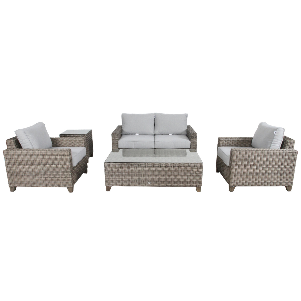 Sophy 2+1+1 Seater Wicker Rattan Outdoor Sofa Set Coffee Side Table Chair Lounge