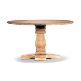 Gloriosa Round Dining Table 135cm Pedestal Solid Mango Timber Wood - Honey Wash