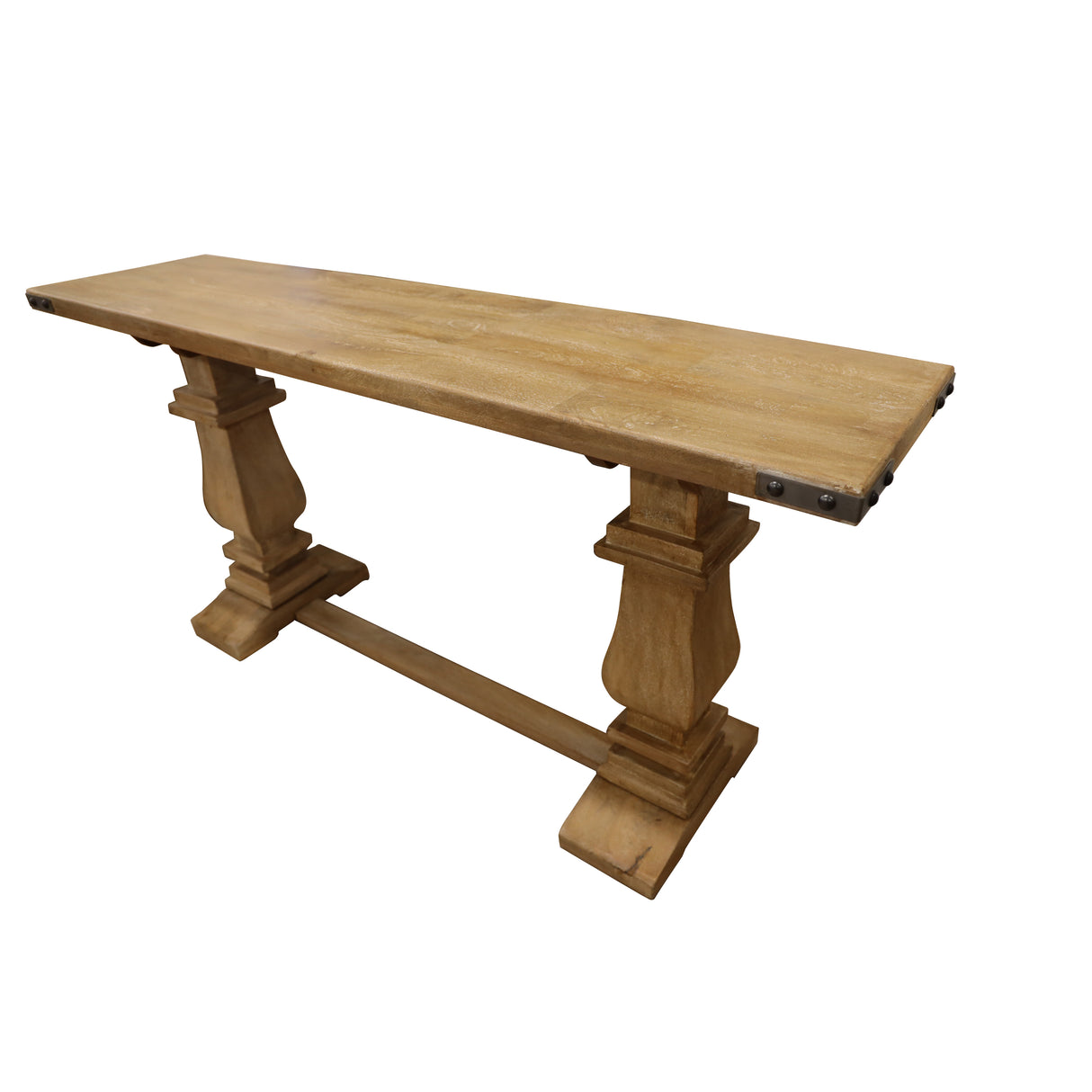 Gloriosa Console Entry Hallway Table 160cm Pedestal Mango Wood - Honey Wash