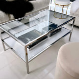 Interior Ave - Vogue Coffee Table - White Marble Stone & Glass