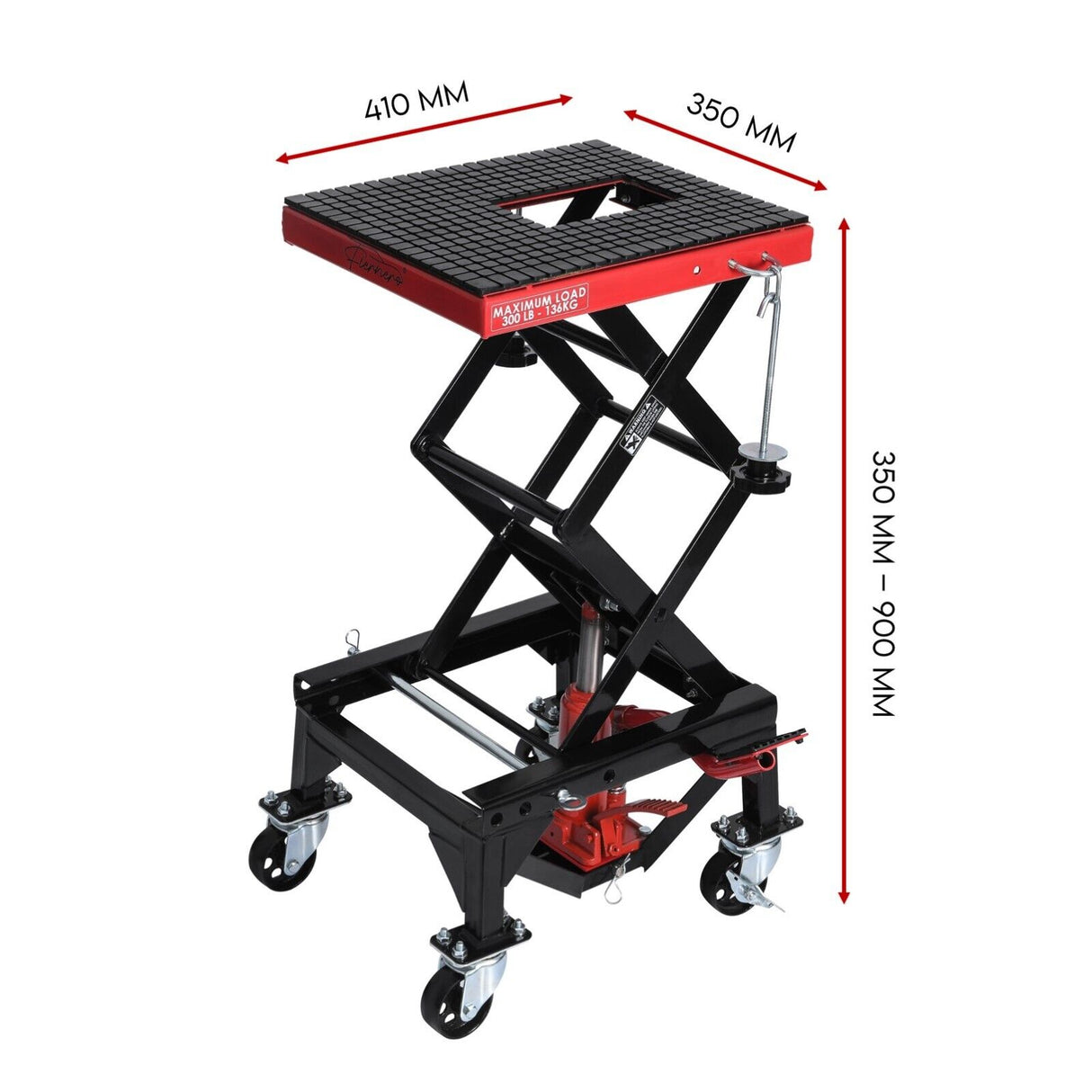 Motorcycle Scissor Lift Stand 136kg Hydraulic Motorbike Lifter Dirt Bike Jack
