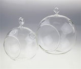 4 x Hanging Clear Glass Ball Tealight Candle Holder  - 8cm Diameter / High - Wedding Globe Decoration Terrarium Succulent Plant Mini Garden Holder Decor Craft Gift