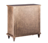 Ember Sideboard Buffet Cabinet Storage with Mirrored Glass Doors in French Brass Finish