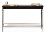 Gold Black Wooden Slim Hallway Console Table with Finial Legs