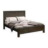 Bed Frame Queen Size in Solid Wood Veneered Acacia Bedroom Timber Slat in Chocolate