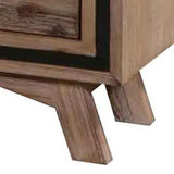 Bedside Table 2 drawer Night Stand with Solid Acacia Storage in Sliver Brush Colour