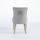 Coaster 2X Dining Chair Light Grey Linen White Wash Legs