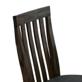 2x Wooden Frame Leatherette in Solid Wood Acacia & Veneer Dining Chairs in Chocolate Colour