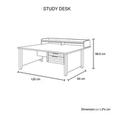 Study Desk with 2 Drawers Natural Wood like MDF Office Desk Table