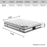 Mattress Euro Top Queen Size Pocket Spring Coil with Knitted Fabric Medium Firm 34cm Thick