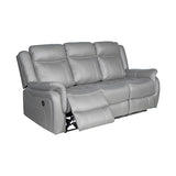 3-2 Seater Finest Grey Fabric Recliner Sofa Sturdy Construction Metal Mechanism