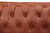 Single Seater Brown Sofa Armchair for Lounge Chesterfireld Style Button Tufted in Faux Leather