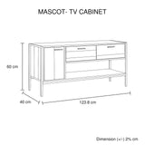 Ember TV Cabinet with 2 Storage Drawers Cabinet Natural Wood Like Particle board Entertainment Unit in Oak colour