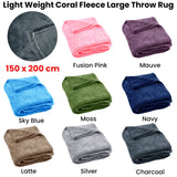 Kids Light Weight Coral Fleece Throw 150x200 cm Fusion Pink