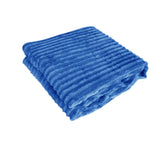 240GSM Corduroy Striped Throw Blue