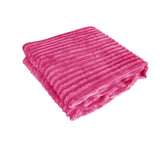 240GSM Corduroy Striped Throw Pink