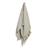 Cotton Fringe Throw Chevron Grey