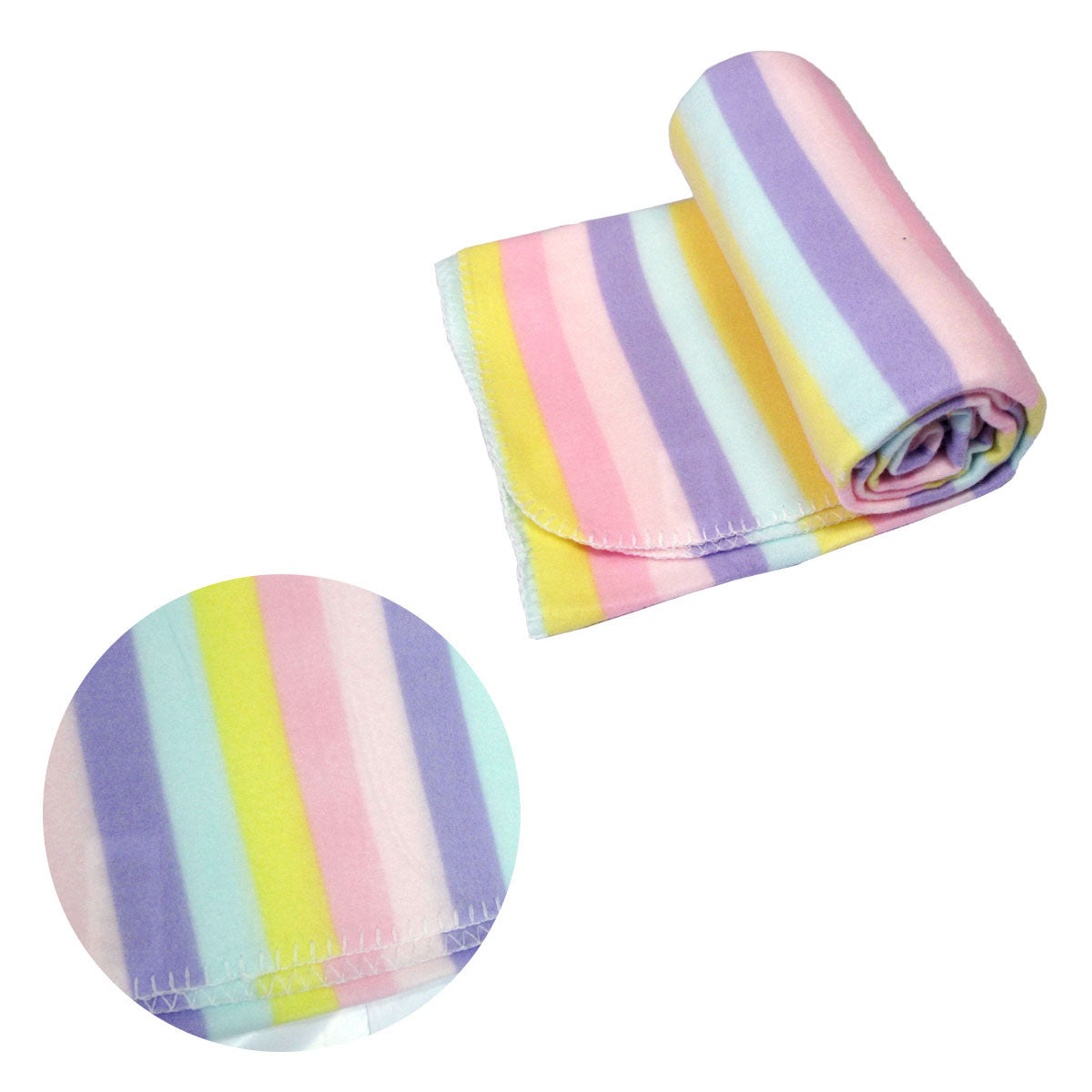 Funky Cute Polar Fleece Throw Pastel Stripes