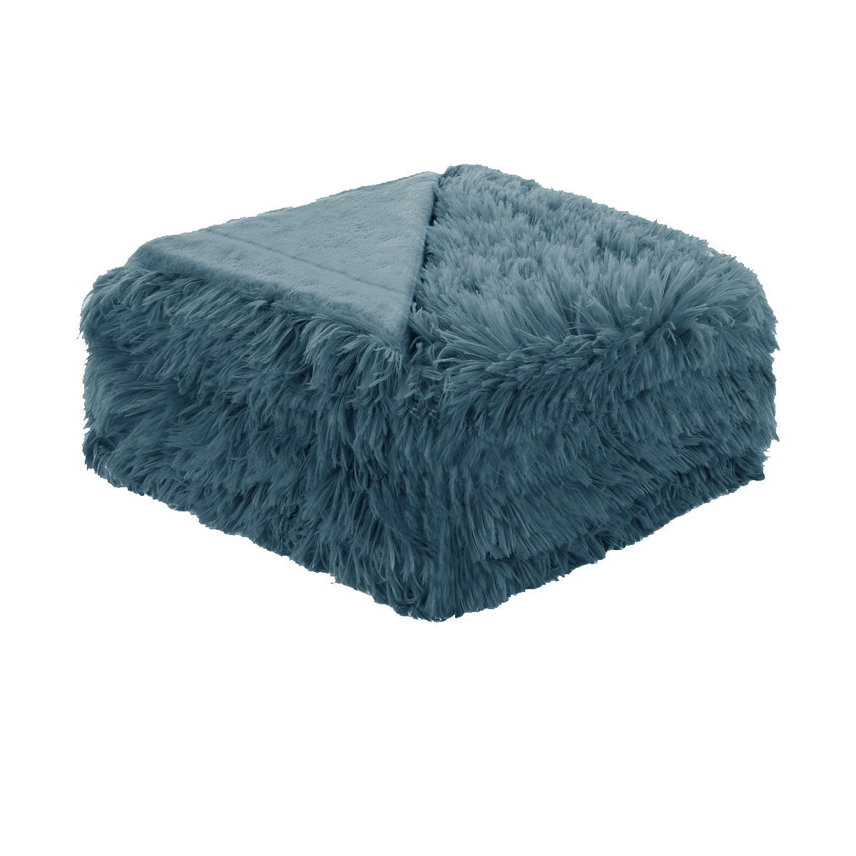 Hotel Living Soft Long Hair Blanket Queen Dusk Blue