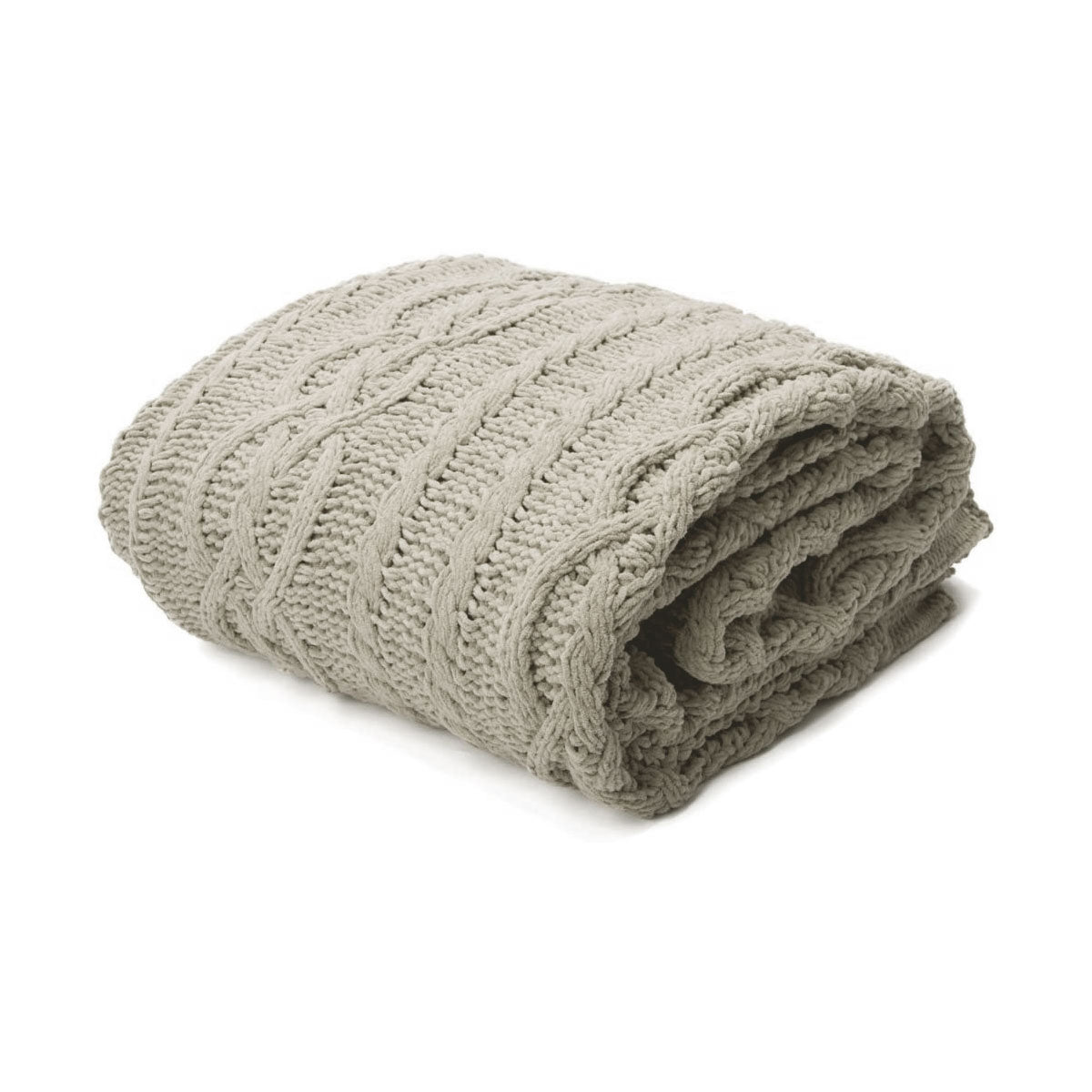 Asher Taupe Knitted Throw