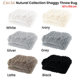 Lucia Nutural Collection Shaggy Throw 127 x 152cm Black