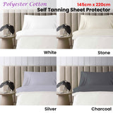 Accessorize Self Tanning Polyester Cotton Sheet Protector 145cm x 220cm Charcoal