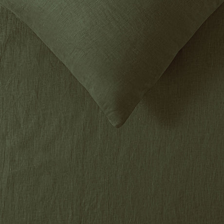 Vintage Design Homewares 100% Linen Olive Sheet Set Double