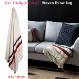 J.Elliot Home Jaz Indigo Coral Woven Throw