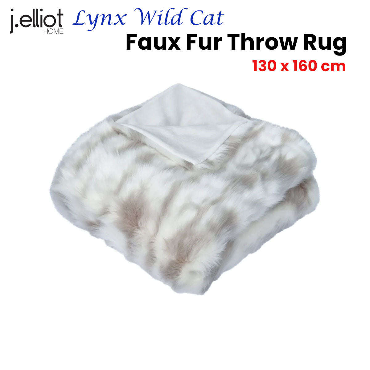 J Elliot Home Lynx Wild Cat Faux Fur Throw 130 x 160cm