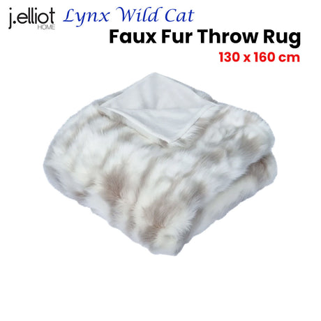 J Elliot Home Lynx Wild Cat Faux Fur Throw 130 x 160cm