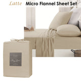Ardor Micro Flannel Sheet Set Latte Mega Queen