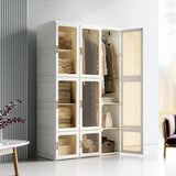 Kylin Cubes Storage Folding Cabinet Wardrobe With 12 Grids & 8 Doors & 2 Hangers