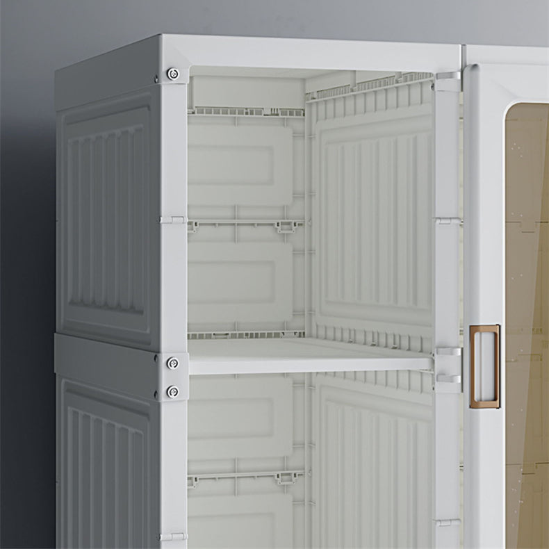 Ember Cubes Storage Folding Cabinet Wardrobe With 8 Grids & 4 Doors & 1 Hanger