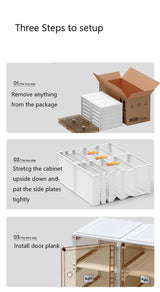 Ember Cubes Storage Folding Cabinet Wardrobe With 8 Grids & 4 Doors & 1 Hanger