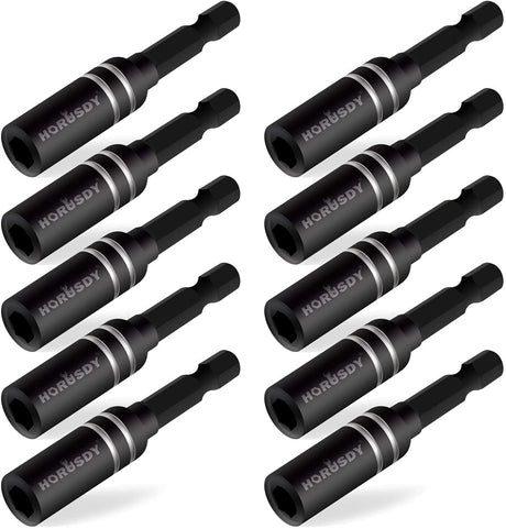 10Pc Magnetic Extension Socket Drill Bit Holder 1/4" Hex Screwdriver Nut Driver