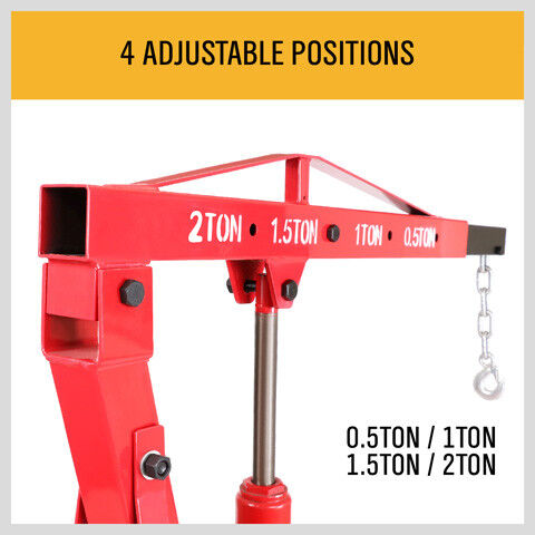 2-Ton Hydraulic Engine Crane Foldable Hoist Stand for Mobile Garage Lifting- Workshop Essential