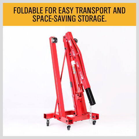 2-Ton Hydraulic Engine Crane Foldable Hoist Stand for Mobile Garage Lifting- Workshop Essential